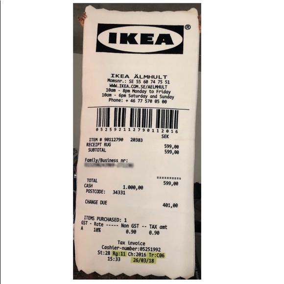 COPY - IKEA Receipt Rug - Picture 2 of 2